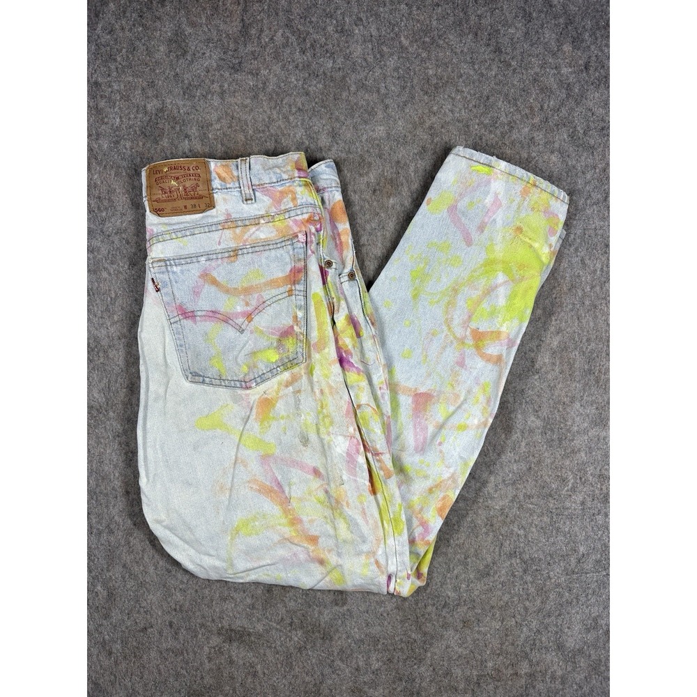 Vintage Levis 560 Jeans USA Made Paint Splatter Distressed 38x32